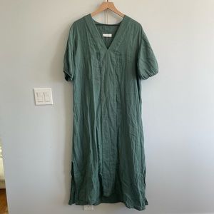LAKE Gauze Caftan in Cypress Green